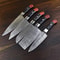 Handmade Damascus Steel 5 Pc Chef Knife Set With Hardwood Handle 0