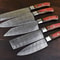 Rare Damascus Steel Chef Knives 5 Pc Handmade Knife Set 1