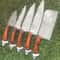 Full Tang Damascus Steel 5 Pc Chef Knife Set Hardwood Handle 1