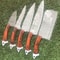 Full Tang Damascus Steel 5 Pc Chef Knife Set Hardwood Handle 1