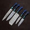 Custom Handmade Damascus Steel 5 Pc Knife Set For Kitchen Outdoor Use 0