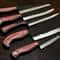 Handmade D2 Steel Chef Hunting Knife Set 5 Pc Hardwood Handle 1