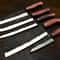 Handmade D2 Steel Chef Hunting Knife Set 5 Pc Hardwood Handle 0