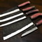 Handmade D2 Steel Chef Hunting Knife Set 5 Pc Hardwood Handle 0