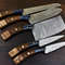 Handmade Damascus Steel Chef Hunting Knife Set 5 Pc Walnut Wood Handle 1
