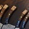 Handmade Damascus Steel Chef Hunting Knife Set 5 Pc Walnut Wood Handle 2