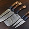 Handmade Damascus Steel Chef Hunting Knife Set 5 Pc Walnut Wood Handle 4