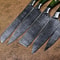 Rare Handmade Damascus Steel Chef Knife Set Of 5 Hardwood Handle Kitchen Hunting Knives 3