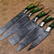Rare Handmade Damascus Steel Chef Knife Set Of 5 Hardwood Handle Kitchen Hunting Knives 0