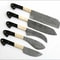 Custom Handmade Damascus Steel Chef Knife Set Buffalo Bone Horn Handle 5 Pcs 0