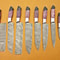Custom Handmade Damascus Steel Chef Knife Set Purple Bone Buffalo Horn Handle 0
