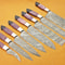 Custom Handmade Damascus Steel Chef Knife Set Purple Bone Buffalo Horn Handle 1