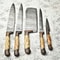 Lot Of 5 Handmade Damascus Steel Chef Knives Set Full Tang With Olive Wood Handles 1