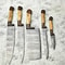 Lot Of 5 Handmade Damascus Steel Chef Knives Set Full Tang With Olive Wood Handles 0