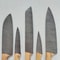 Custom Handmade Damascus Steel 5 Pcs Chef Knife Set Blue Wood Handle Kitchen Knives 2