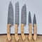 Custom Handmade Damascus Steel 5 Pcs Chef Knife Set Blue Wood Handle Kitchen Knives 0