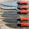 5 Pcs Custom Handmade Damascus Steel Chef Knife Set Sharp Kitchen Knives 2