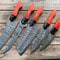 5 Pcs Custom Handmade Damascus Steel Chef Knife Set Sharp Kitchen Knives 0