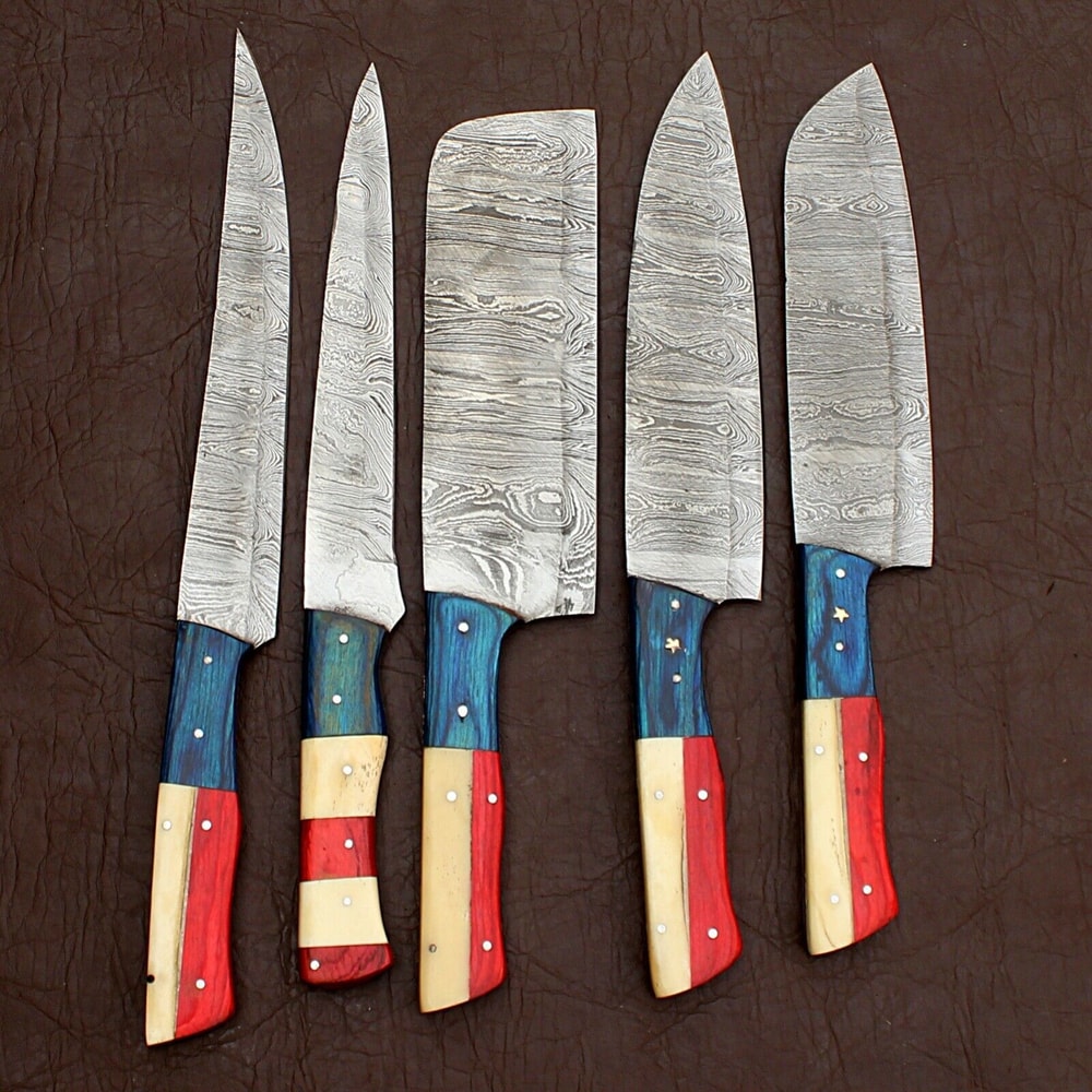 Handmade Hydra Damascus Steel Chef Knives Set Of 5 Forged Kitchen Knife Collection 2