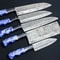 Custom Handmade Damascus Steel 5Piece Chef Knife Set Resin Buffalo Horn Handles 1