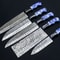 Custom Handmade Damascus Steel 5Piece Chef Knife Set Resin Buffalo Horn Handles 4