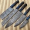 Custom Handmade Damascus Steel Chef Knife Set Forged Kitchen Knives With Wood Handles 0