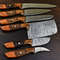 Rare HandForged Damascus Steel Chef Knife Set 6Piece Walnut Wood Kitchen Knives 4