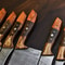 Rare HandForged Damascus Steel Chef Knife Set 6Piece Walnut Wood Kitchen Knives 1