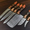 Rare HandForged Damascus Steel Chef Knife Set 6Piece Walnut Wood Kitchen Knives 3
