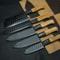 Handmade PowderCoated J2 Steel Chef Knife Set Of 5 With Wooden Bolster EDC Sheath 0