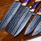 Handmade D2 Steel Kitchen Chef Knife Set Of 5 With Corian Handle Leather Sheath Entire World Bran 1