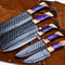 Handmade D2 Steel Kitchen Chef Knife Set Of 5 With Corian Handle Leather Sheath Entire World Bran 2