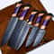 Handmade D2 Steel Kitchen Chef Knife Set Of 5 With Corian Handle Leather Sheath Entire World Bran 0