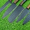 Custom Hand Forged Carbon Steel 5Piece Chef Knife Set With Powder Coated Blades Leather Roll Kit 3