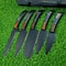 Custom Hand Forged Carbon Steel 5Piece Chef Knife Set With Powder Coated Blades Leather Roll Kit 0