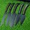 5 PCS Hand Forged Carbon Steel Chef Knife Set Powder Coated Black Blades Leather Storage Roll 0