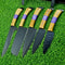 Artisan Handcrafted Carbon Steel Chef Knife Set Of 5 With Natural Wood Handles Leather Bag 0