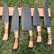 Handmade D2 Steel Chef Knife Set With Hammer Pattern Wenge Wood Handle 5Piece Kitchen Knife Gift 0