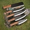 Handmade D2 Tool Steel Chef Knife Set Of 5 With Walnut Wood Handle Professional Kitchen Camping C