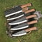 Handmade D2 Tool Steel Chef Knife Set Of 5 With Walnut Wood Handle Professional Kitchen Camping C