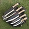 5 Pcs Custom Handmade D2 Steel Chef Knife Set With Wood Handles Leather Bag Premium Kitchen Set 1