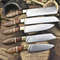 Forged D2 Tool Steel Chef Knife Set Of 5 With Walnut Wood Handle  Brass Bolster  Survival  Kitchen  1