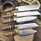 Forged D2 Tool Steel Chef Knife Set Of 5 With Walnut Wood Handle Brass Bolster Survival Kitchen 1