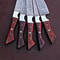 5 Pcs Custom Handmade Damascus Forged Steel Chef Knife Set Professional Kitchen Knife Collection 3