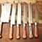 Rare Lot Of 6 Custom Handmade D2 Steel Kitchen Chef Knife Set Hard Wood Handle Razor Sharp Blades 1