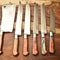 Rare Lot Of 6 Custom Handmade D2 Steel Kitchen Chef Knife Set Hard Wood Handle Razor Sharp Blades 1
