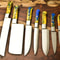 Lot Of 7 Custom Handmade D2 Tool Steel Chef Knife Set Razor Sharp Kitchen Knives With Leather Bag 0