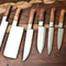 Lot Of 7 Hand Forged D2 Tool Steel Chef Knives Custom Kitchen Knife Set With Leather Roll 0