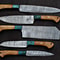 5Pcs CUSTOM HANDMADE CHEF SET DAMASCUS STEEL KITCHEN KNIFE 2