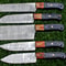 Luxury Damascus Steel 5Piece Chef Set Handcrafted Full Tang Kitchen Knives 1